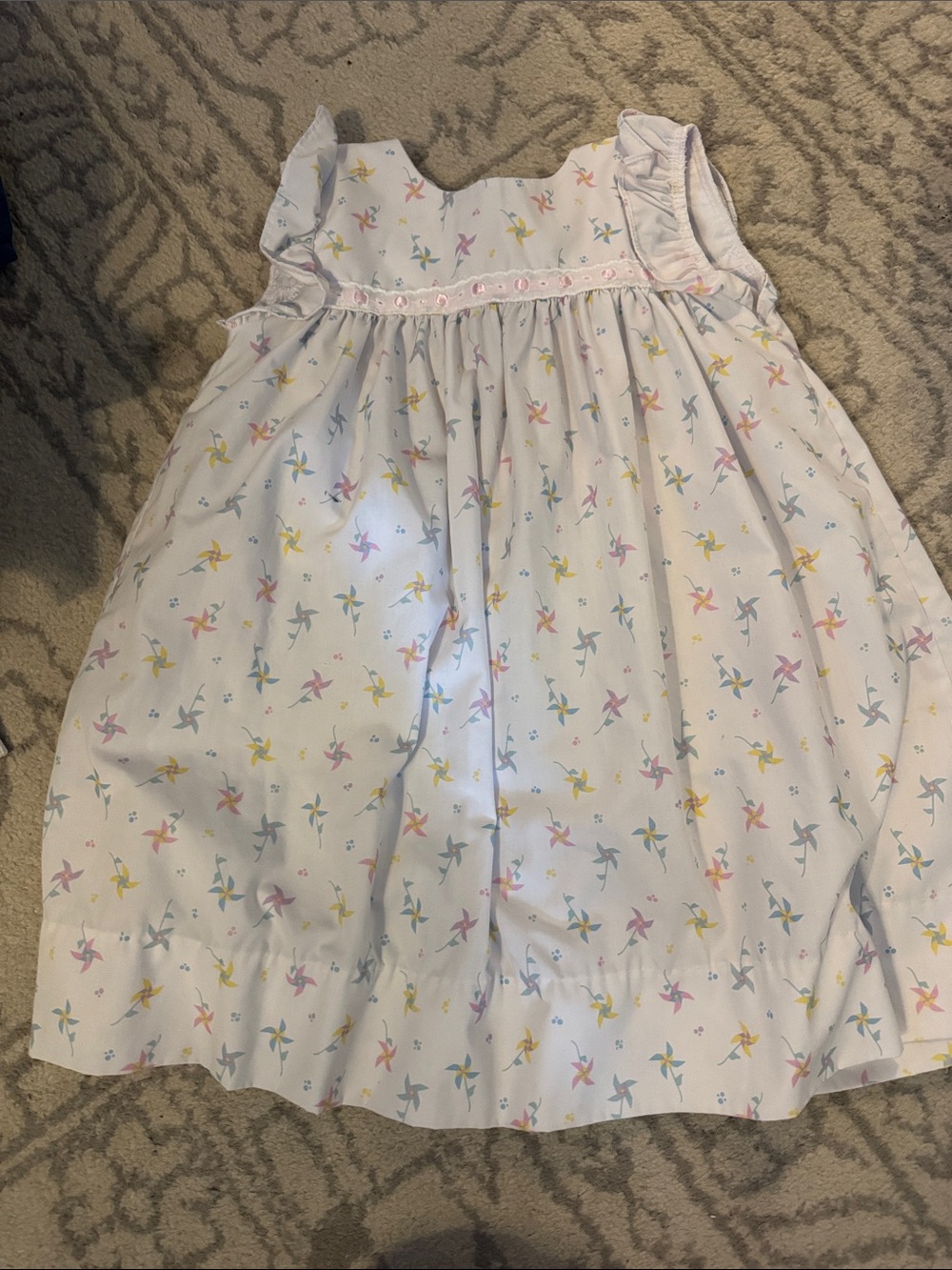 Lullaby Set White Pinwheel Print Baby Dress
